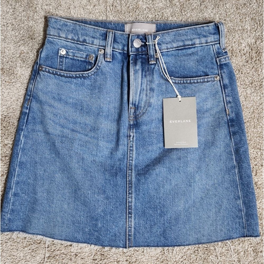 Everlane‎ Raw Hem Denim Skirt | Size 24
